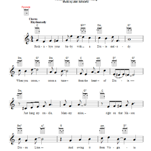 Jean Schwartz Rock-A-Bye Your Baby With A Dixie Melody Musik Noten - Ukulele - 153018-0