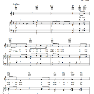 Jeff Moss People In Your Neighborhood Musik Noten - Easy Guitar Tab - 151175-0