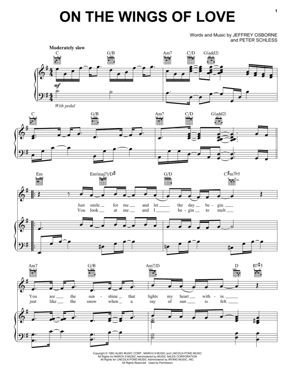 Jeffrey Osborne On The Wings Of Love Musik Noten - Ukulele - 152020-0