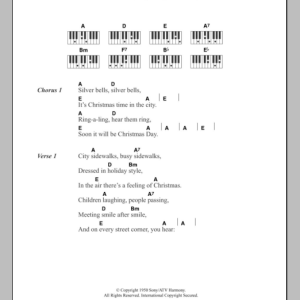 Jerry Vale Silver Bells Musik Noten - Piano Chords/Lyrics - 110214-0