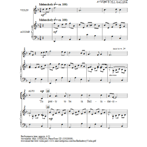 Jill Gallina Ballinderry Musik Noten - SSA Choir - 87675-0