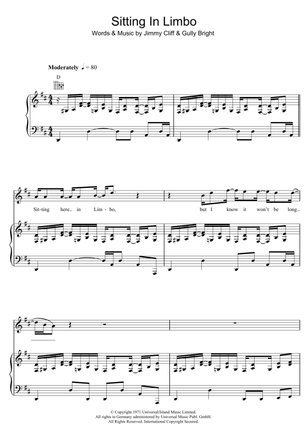 Jimmy Cliff Sitting In Limbo Musik Noten - Guitar Chords/Lyrics - 118003-0