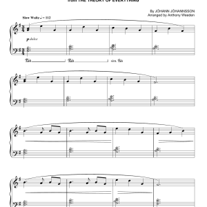 Johann Johannsson The Whirling Ways Of Stars That Pass (from The Theory Of Everything) Musik Noten - Piano Solo - 158164-0