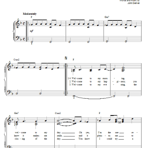 John Denver Farewell Andromeda (Welcome To My Morning) Musik Noten - Piano Chords/Lyrics - 89432-0