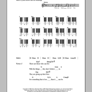 John Denver Higher Ground Musik Noten - Piano Chords/Lyrics - 89415-0