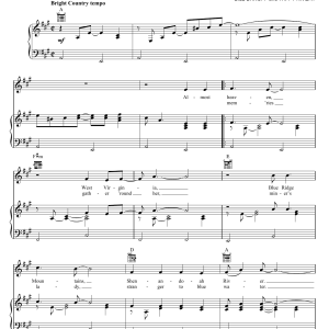 John Denver Take Me Home, Country Roads Musik Noten - Piano Chords/Lyrics - 89435-0