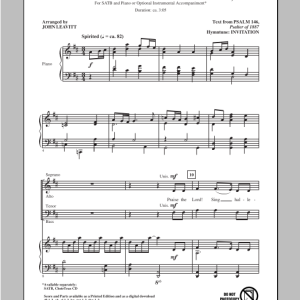 John Leavitt Praise The Lord! Sing Hallelujah Musik Noten - SATB Choir - 93612-0