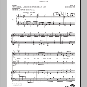 John Leavitt Speak, O Lord, Your Servant Listens Musik Noten - SATB Choir - 93614-0