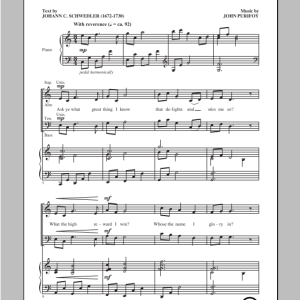 John Purifoy Ask Ye What Great Thing I Know Musik Noten - SATB Choir - 93014-0