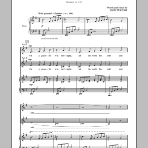 John Purifoy On A Peacful Winter's Night Musik Noten - 2-Part Choir - 89336-0