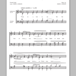 John S. Dixon 'Twas In A Lowly Stable Musik Noten - SATB Choir - 88727-0