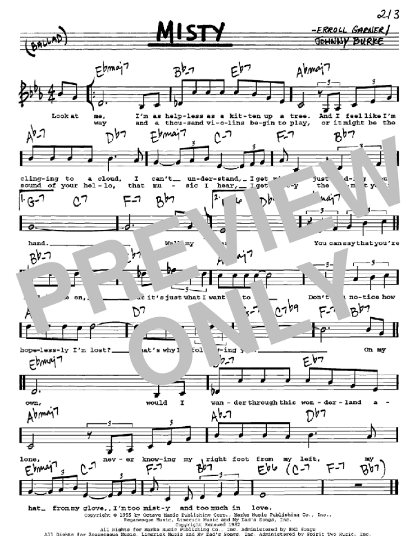 Johnny Mathis Misty Musik Noten - Piano Solo - 151517-0