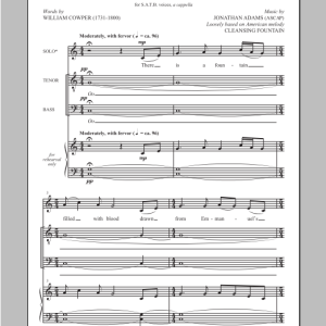 Jonathan Adams There Is A Fountain Musik Noten - SATB Choir - 93608-0