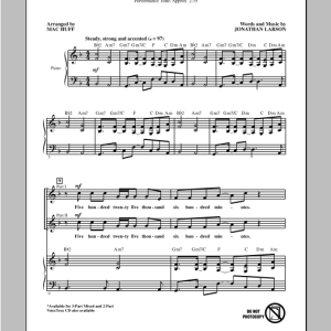 Jonathan Larson Seasons Of Love (from Rent) (arr. Mac Huff) Musik Noten - 2-Part Choir - 98606-0