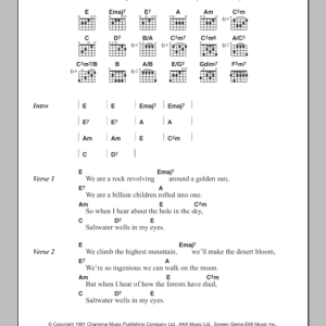 Julian Lennon Saltwater Musik Noten - Guitar Chords/Lyrics - 118009-0