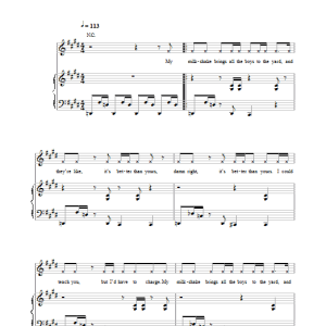 Kelis Milkshake Musik Noten - Piano, Vocal & Guitar Chords - 157356-0