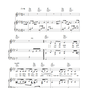 Kelly Clarkson Because Of You Musik Noten - Piano, Vocal & Guitar Chords - 111207-0