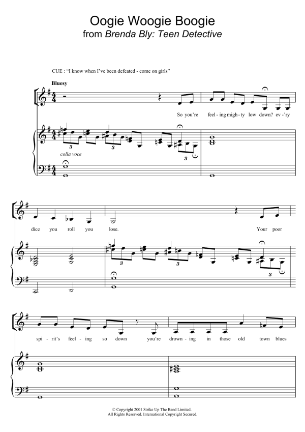 Kevin Hammonds Oogie Woogie Boogie (From 'Brenda Bly: Teen Detective') Musik Noten - Piano & Vocal - 118990-0