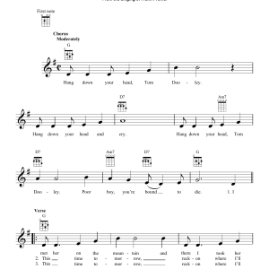 Kingston Trio Tom Dooley Musik Noten - Piano, Vocal & Guitar Chords - 156831-0