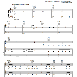 Kristen Anderson-Lopez Libre Soy (Martina Stoessel Version) Musik Noten - Piano, Vocal & Guitar Chords - 153241-0