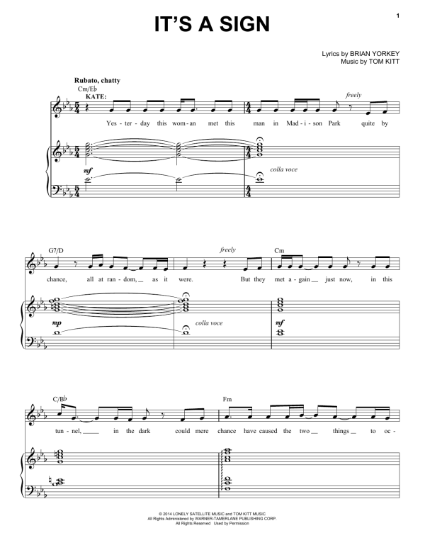 LaChanze It's A Sign (from If/Then: A New Musical) Musik Noten - Piano & Vocal - 155180-0