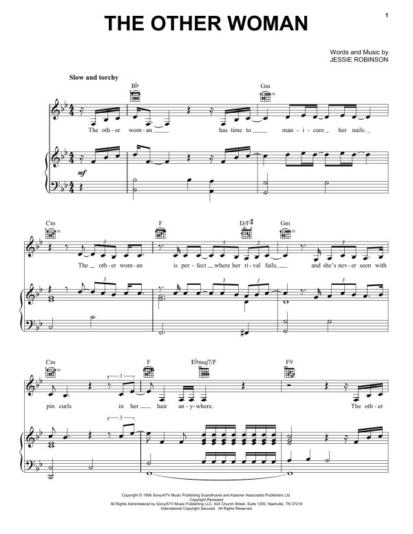 Lana Del Rey The Other Woman Musik Noten - Piano, Vocal & Guitar Chords - 155986-0