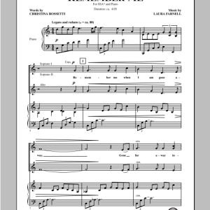 Laura Farnell Remember Me Musik Noten - SSA Choir - 98187-0