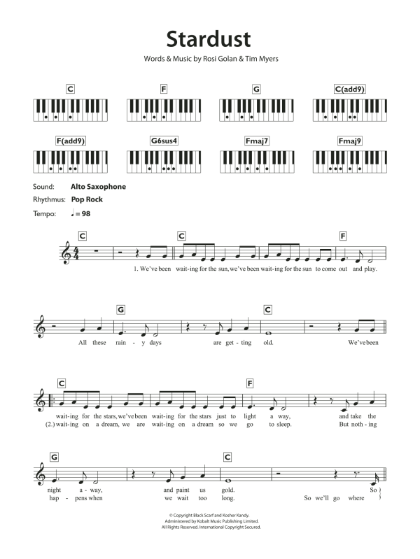Lena Stardust Musik Noten - Piano Chords/Lyrics - 116961-0
