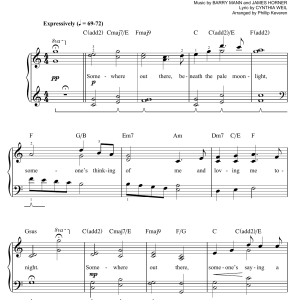 Linda Ronstadt & James Ingram Somewhere Out There (arr. Phillip Keveren) Musik Noten - Easy Piano - 152953-0
