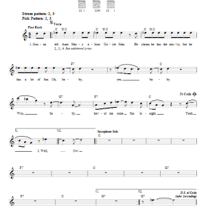 Little Richard Long Tall Sally Musik Noten - Ukulele Chords/Lyrics - 89486-0