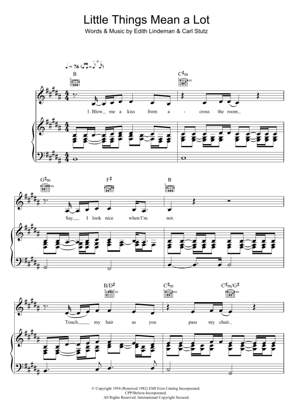 Little Shoes Big Voice Little Things Mean A Lot Musik Noten - Piano, Vocal & Guitar Chords - 120105-0