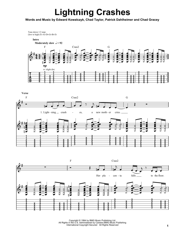 Live Lightning Crashes Musik Noten - Ukulele - 151943-0