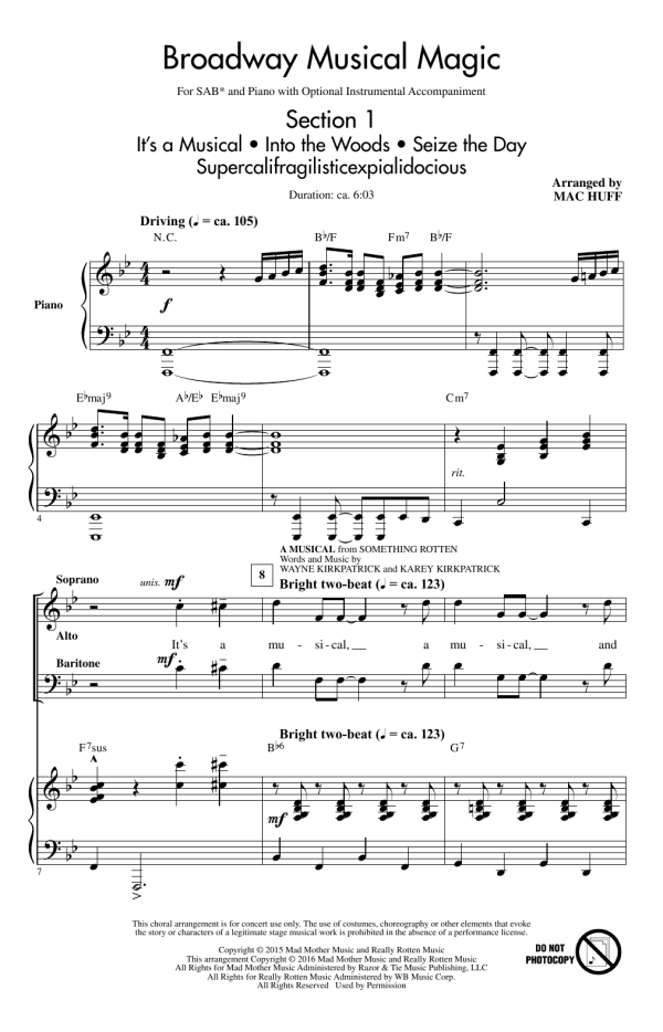 Mac Huff Broadway Musical Magic Musik Noten - SAB Choir - 173906-0