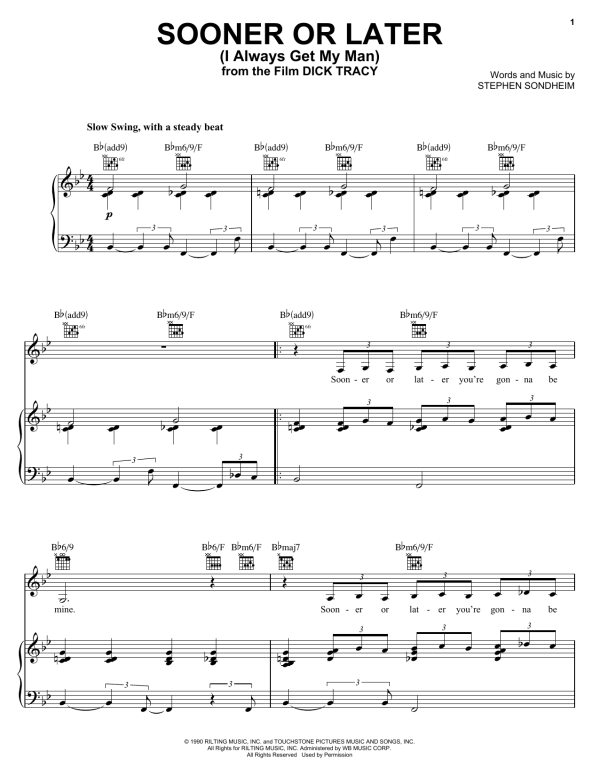 Madonna Sooner Or Later (I Always Get My Man) Musik Noten - Piano & Vocal - 150947-0