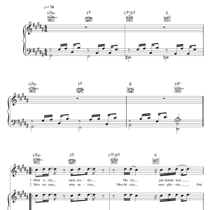 Maitre Gims Changer Musik Noten - Piano, Vocal & Guitar Chords - 119148-0