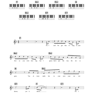 Mariah Carey Without You (Tres Palabras) Musik Noten - Piano Chords/Lyrics - 109836-0