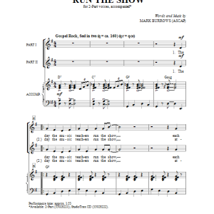 Mark Burrows The Day The Music Teachers Run The Show Musik Noten - 2-Part Choir - 93006-0