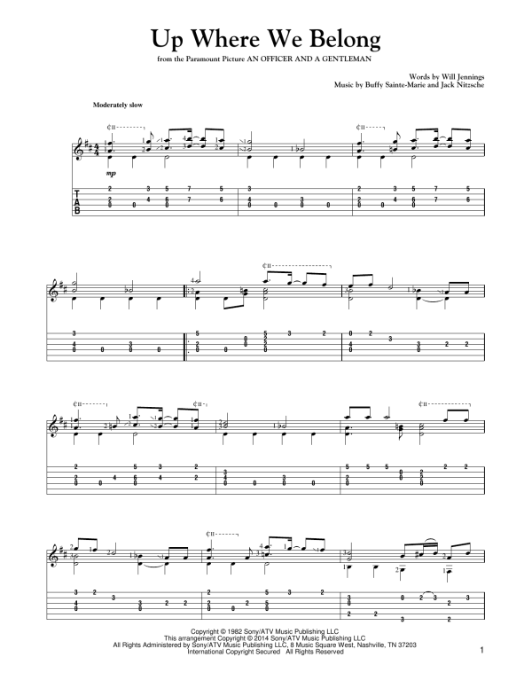 Mark Phillips Up Where We Belong Musik Noten - Solo Guitar - 155029-0