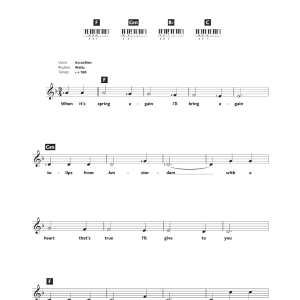 Max Bygraves Tulips From Amsterdam Musik Noten - Piano Chords/Lyrics - 119663-0