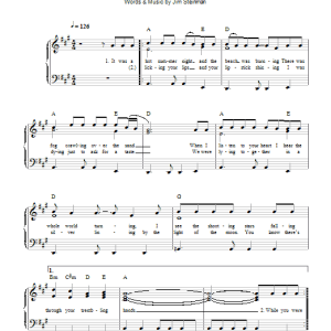 Meat Loaf You Took The Words Right Out Of My Mouth (Hot Summer Night) Musik Noten - Piano Chords/Lyrics - 109843-0