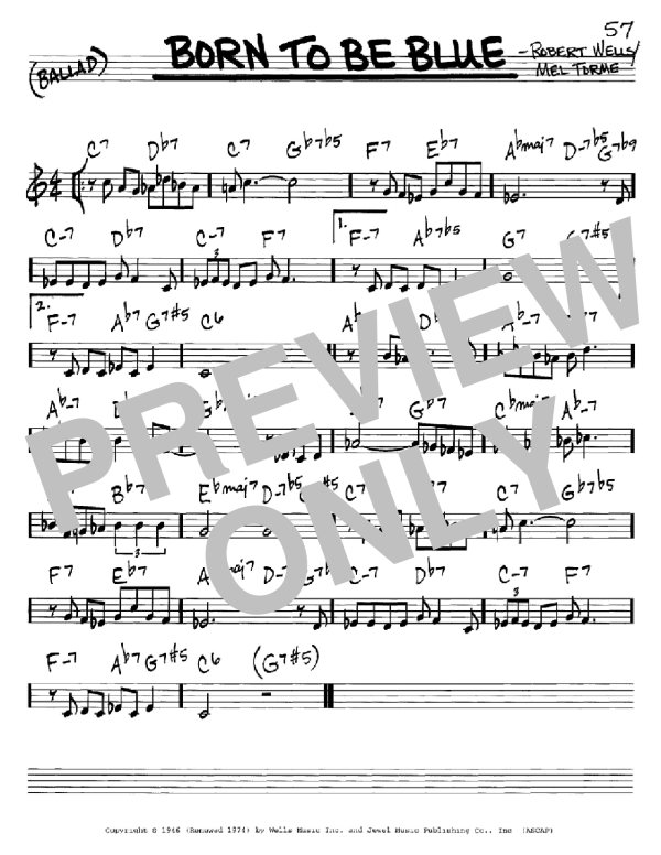 Mel Torme Born To Be Blue Musik Noten - Piano Solo - 152470-0