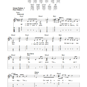 Mercy Me Spoken For Musik Noten - Easy Guitar Tab - 152874-0