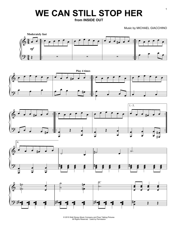 Michael Giacchino We Can Still Stop Her Musik Noten - Piano Solo - 160820-0