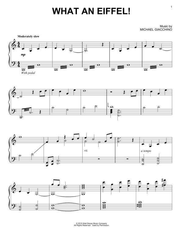 Michael Giacchino What An Eiffel! Musik Noten - Piano Solo - 160581-0