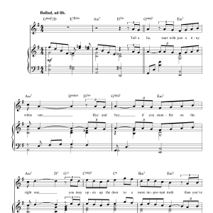 Michel LeGrand Tell A Lie Musik Noten - Piano, Vocal & Guitar Chords - 117333-0