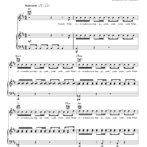 Michelle/Jennifer Hudson & Juicy J Whatever Makes You Happy Musik Noten - Piano, Vocal & Guitar Chords - 159909-0