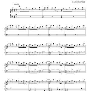 Mike Oldfield Tubular Bells Musik Noten - Easy Guitar Tab - 161101-0