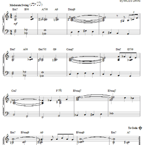 Miles Davis Tune Up Musik Noten - Piano Solo - 152362-0