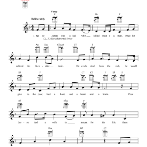 Missouri Folksong Jesse James Musik Noten - Ukulele - 150371-0