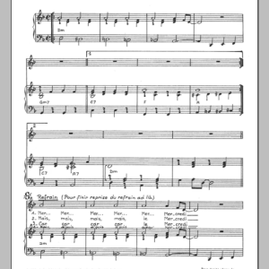 Mort Shuman Le Mercredi Musik Noten - Piano & Vocal - 116521-0